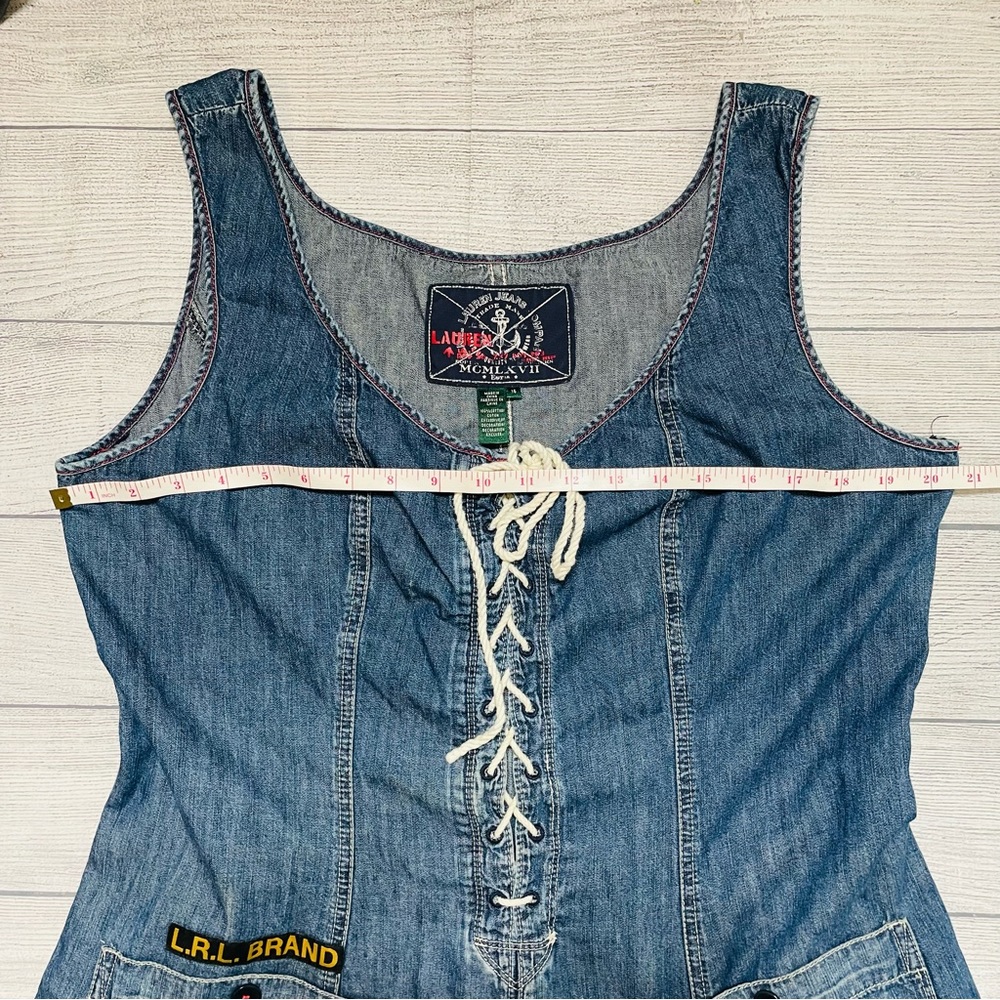 Lauren Ralph Lauren Sleeveless Lace Up Cotton Dress Vintage Limited Edition - Picture 10 of 11